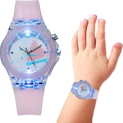 Produktbild von Mädchenuhr, Schüleruhr, Leuchtuhr für Jungen, Armbanduhr mit Silikonarmband,Pink