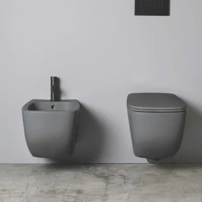 Produktbild von Wandhängendes WC-Set, mattgraue Sanitärkeramik | Mozart