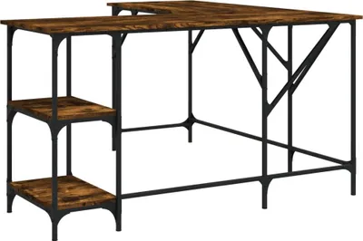 Produktbild von vidaXL Schreibtisch Räuchereiche 139x139x75 cm Holzwerkstoff