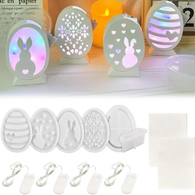 Produktbild von 12 Silikonformen, Gießformen, Osterhase, Osterei für Osterdekorationen