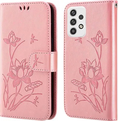 Produktbild von König Design Hülle kompatibel mit Samsung Galaxy A23 Kunstleder Handyhülle - Handy Case Rosa