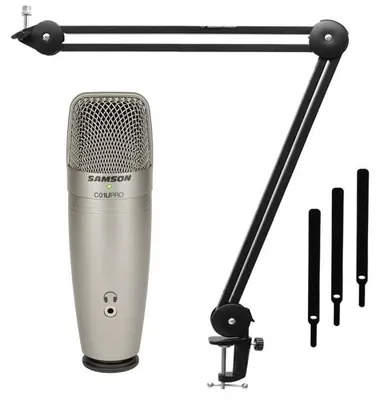 Image de Microphone à condensateur USB Samson C01U Pro avec bras articulé