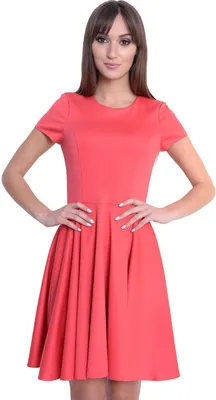 Produktbild von Damen Kleid Klassisches Minikleid Glockenform; Koralle/XS/S 34/36