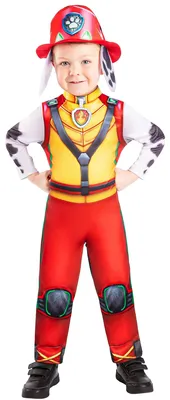 Produktbild von PAW Patrol Der Dino Film Marshall Kinder Kostüm – offizielles Feuerwehrhund Kostüm mit Jumpsuit & Mütze mit Hundeohren – Größen 2–3, 3–4 & 5–6 Jahre – Fasching Kindergeburtstag Mottoparty Kinder Größe: 2-3 Jahre