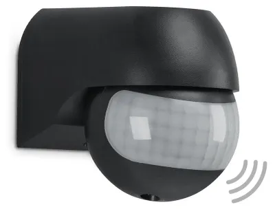 Immagine prodotto di TELEFUNKEN - Rilevatore di movimento, sensore di movimento 180°, portata max. 12m, incl. impostazione tempo, max. 2.000 Watt, IP44, nero, 77x55x70mm (LxWxH)