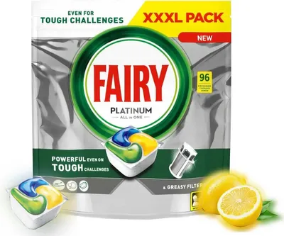 Zdjęcie produktu dla FAIRY Kapsułki Do Zmywarki Platinum All in One Lemon 96 szt.