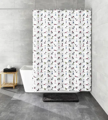 Produktbild von Kleine Wolke Duschvorhang Yogi Multicolor, 180 x 200 cm