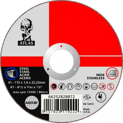 Image de Disque à tronçonner l'acier NORTON Atlas 125x1