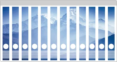 Produktbild von Wallario Ordnerrücken Sticker, selbstklebend für schmale Ordner, 12 Stück, Motiv Sonnenaufgang  in  den  Bergen