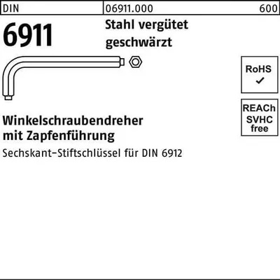 Image de Reyher Tournevis DIN 6911 acier SW 4 trempé 069110009040000 (10 pièces)