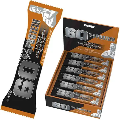 Produktbild von Weider 60% Protein Bar-24x45g Riegel Salted Peanut-Caramel