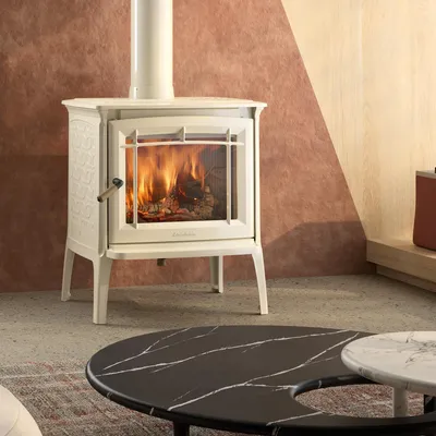 Produktbild von Hergom Shelburne Kaminofen Gusseisen Beige emailliert