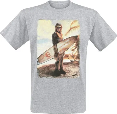 Image de T-shirt Star Wars « Chewie On The Beach » pour homme CD923 (XL) (gris)