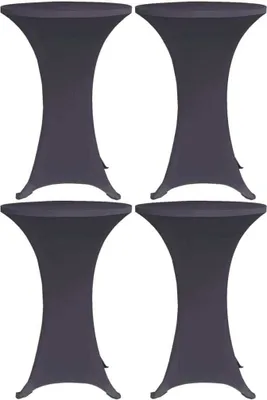 Zdjęcie produktu dla The Living Store Rozciągliwe pokrowce na stół 4 szt. 60 cm antracytowe