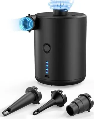 Produktbild von Wiederaufladbare elektrische Luftpumpe: Mini-Aufblasgerät, klein, tragbar, schnell aufblasbar für Matratzen, Schwimmbäder, Camping [82]