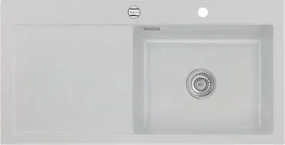 Produktbild von Auflagespüle KeraDomo MERA 100 SL Alu Becken rechts mit Excenterbedienung