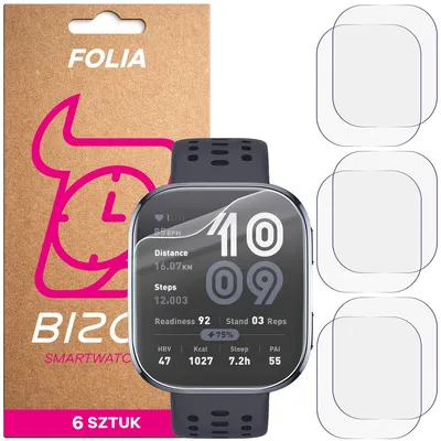 Produktbild von 6x Schutzfolie für den Bildschirm für Amazfit Bip 6, Bizon Watch HydroFlex