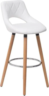 Produktbild von Weißer Landhaus-Barhocker mit Rückenlehne