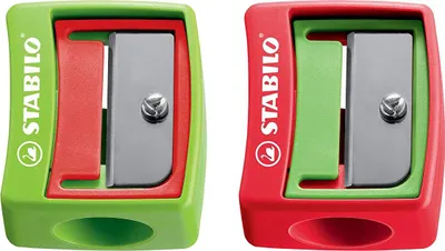 Produktbild von Spitzer - STABILO woody 3 in 1 Spitzer- für extradicke Stifte - 2er Pack - grün/rot, rot/grün
