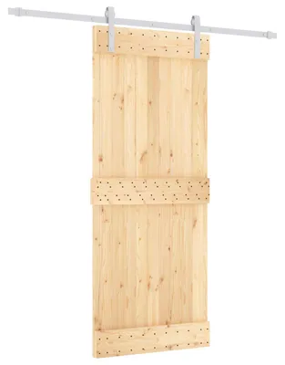 Obrázok produktu pre vidaXL Posuvné dvere v prírodnej a bielej farbe, 85 x 210 cm, masívna borovica