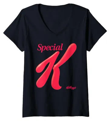 Productafbeelding van Damen T-shirt met V-hals, bedrukt met het logo van Kellogg's Special K ontbijtgranen