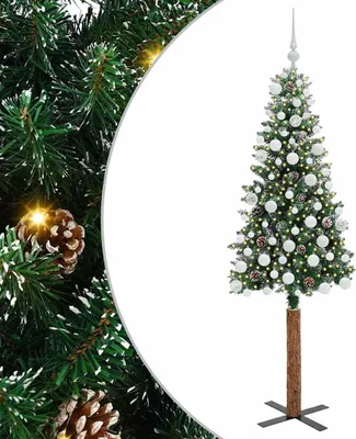 Obrázok produktu pre Úzky vianočný stromček s 300 LED-i so stojanom Zelená 180 cm