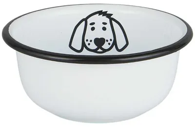 Produktbild von IB Laursen Fressnapf HUND Emaille Weiß 11 cm Schüssel Futter Schale