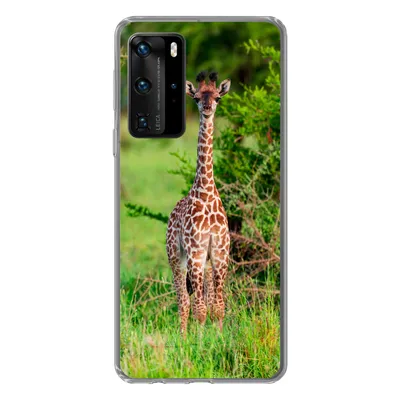Produktbild von MuchoWow® Handyhülle Schutzhülle Hülle für Huawei P40 Pro Baby - Giraffe - Pflanzen Silikon Softcase Handy Hülle - Schutz