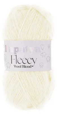 100g Papatya Fleecy Kuschelgarn 20% Wolle veredelt Oeko-Tex Häkelgarn Strickgarn creme