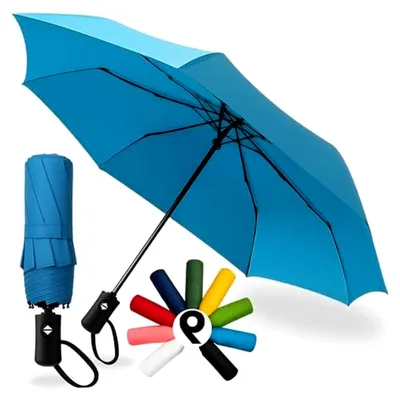 Produktbild von Sturmfester Regenschirm I 3 Größen Ø 95cm, Ø 100cm, Ø 105cm I Leichter Taschenschirm I Kompakter Regenschirm für Reisen und Alltag I Automatischer Taschenschirm I Für Damen und Herren