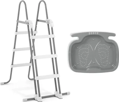 Produktbild von INTEX 28075 - Sicherheitsleiter (91cm - 107cm) + INTEX 29080 Fußbad