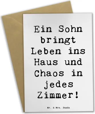 Produktbild von Mr. & Mrs. Panda babykarte Spruch Lebhafter Sohn - Weiß - Geschenk, glückwunschkarten, Klappkarte, weihnachtskarten, Verwandte, Inspiration, hochzeitskarten, Leben, Stolz