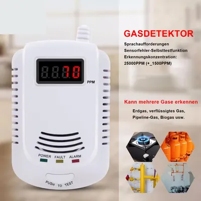 Produktbild von OKWISH Gasdetektor für brennbare Gase, Methan/Propan/Butan, für Zuhause, LPG/NG/Gasklecksensor, digitale Gaskonzentration Anzeige, einfach einsteckbar