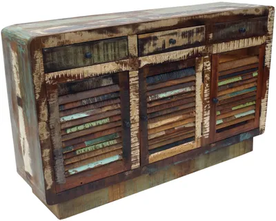 Produktbild von Massive Vintage Kommode, Highboard, Sideboard, Flurschrank - Modell 5, Mehrfarbig, Holz, 85*140*38 cm, Kommoden & Sideboards