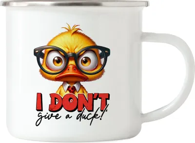 Produktbild von I Don’t Give A Duck Emaille Tasse Lustige Ente Sarkastisch Humor Geschenkidee Witzig Frech