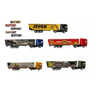 Produktbild von LKW mit Anhänger Metall/Plastik 20cm freilaufend