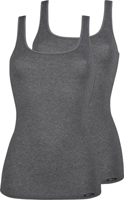 Produktbild von Skiny Damen Tanktop Baumwolle Advantage 2-Pack anthramelange - Größe 42