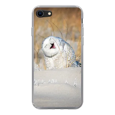 Produktbild von MuchoWow® Handyhülle Schutzhülle Hülle für iPhone 7 Eule - Schnee - Düne Silikon Softcase Handy Hülle - Kartenhalter