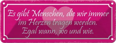 Produktbild von vianmo Blechschild 10x27 cm Menschen wir im Herzen tragen Dekoration Spruch Zitat