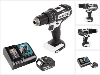 Image de Perceuse-visseuse à percussion sans fil Makita DHP 482 RG1W 18 V 62 Nm + 1 batterie 6,0 Ah + chargeur