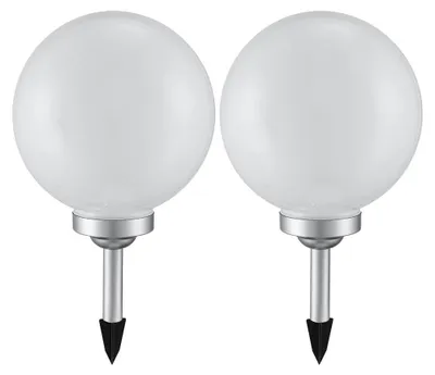 Produktbild von 2er Set LED Solarleuchte, Kugel weiß, H 65 cm