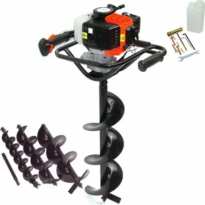 Obrázek produktu pro 55164/72 Zemní vrták 52cc Vrták do země 3 zemní vruty + nástavec