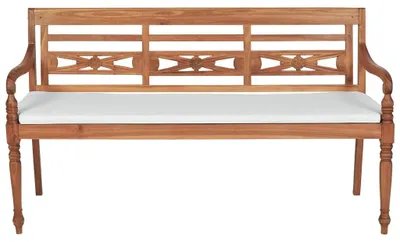 Produktbild von vidaXL Batavia Gartenbank mit Polstern 150 cm Teak