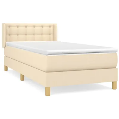 Produktbild von vidaXL Boxspringbett mit Matratze Creme 90x200 cm Stoff