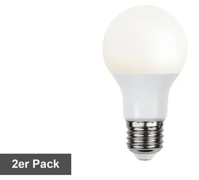 Zdjęcie produktu dla Żarówki LED, "Opaque Basic", zestaw 2 sztuk, gwint E27, moc 6,5W, strumień świetlny 470lm, mleczna, ciepła biel