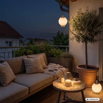 Image de Briloner Lampe de table LED sans fil Ø18x25 cm 2W 150lm 2700K blanc chaud dimmable beige - Lampe de table salon chambre à coucher balcon