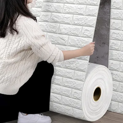 Produktbild von 35 x 500cm 3D Klebefolie Möbelfolie Wandaufkleber Marmor Tür Küche Tapete Schrank Folie (Weiß)