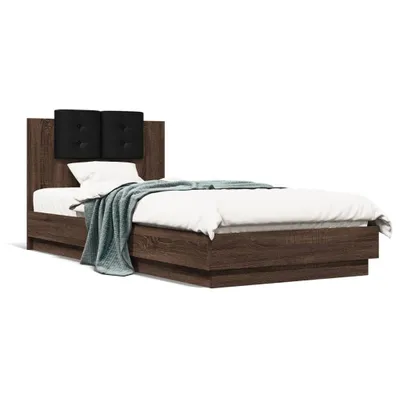 Obrázek produktu pro vidaXL Rám postele s čelem hnědý dubový vzhled 100x200 cm
