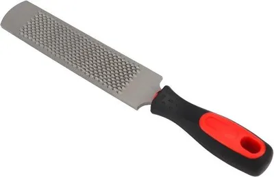 Produktbild von Famanu Hufraspel Werkzeug zur Hufpflege - Doppelseitiges Zahndesign - 33,5 cm Stahl - Silber