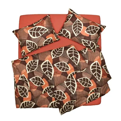 Obrázek produktu pro SCANquilt povlečení KLASIK DESIGN terakota hnědooranžová 100% bavlna 140 x 220/70 x 90 cm